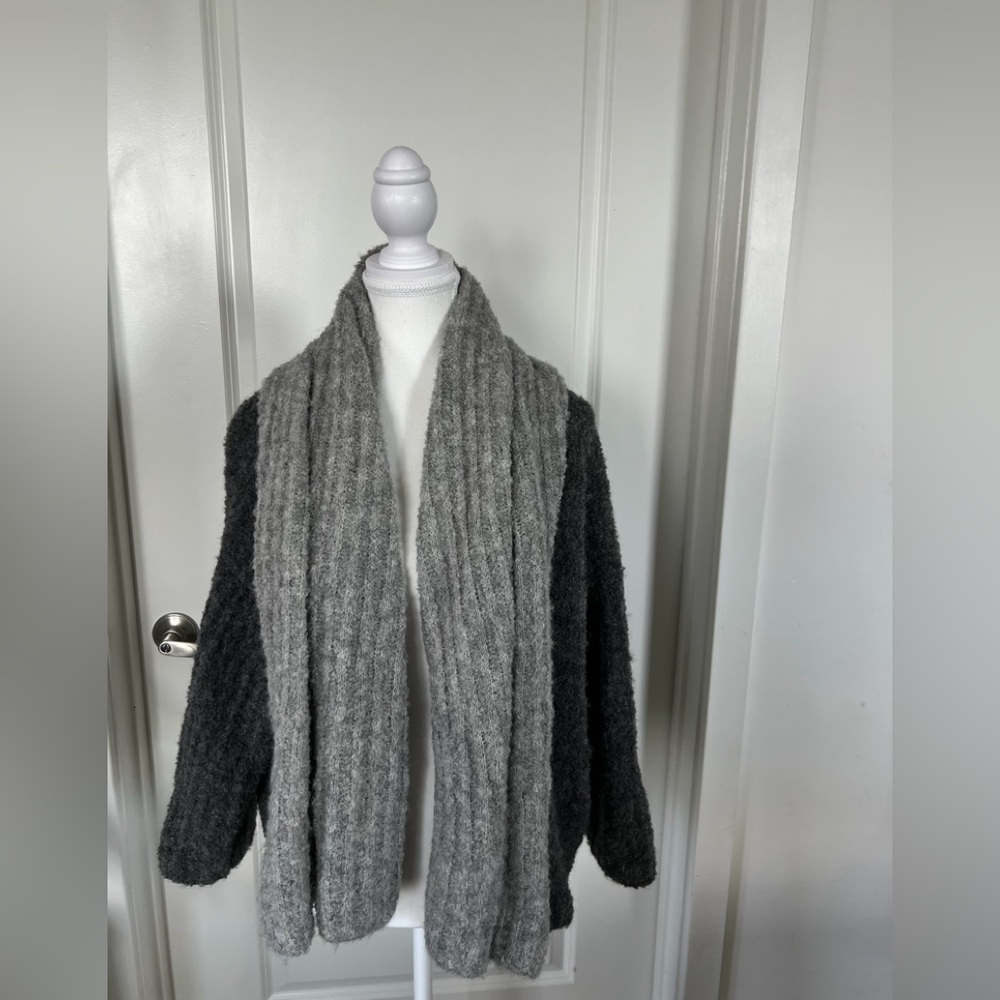 Simply Natural Double Boucle Sweater Alpaca  Shawl Open Front Dolman Sleeves O/S